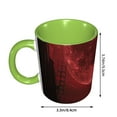 thumbnail image 3 of Red Moon City Coffee Mug Fun Custom Ceramic Mugs 11oz Green, 3 of 5