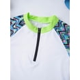 thumbnail image 4 of YONGHS Kids Girls Flower Print Short Sleeve Swimming Dress for Beach Swim Class Sunsuit Swimwear Yellow Green 4, 4 of 7