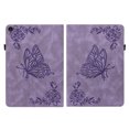 thumbnail image 5 of SaniMore for Lenovo Tab M10 Plus 3rd Gen 10.6 inch 2022 TB-125F/128F Wallet Case Card Slots Hand Rope Anti-slip Strip Pen Holder Auto Wake/Sleep Stand Embossed Butterfly for Girls Women, Purple, 5 of 5