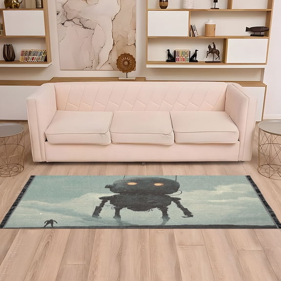 WOBOGO Tall Digital Robot Bedside long rug delicate and soft modern indoor area decor non slip carpet for bed room corridor entrance balcony