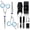 Blue, variant on 9 PCS Hair Cutting Scissors Thinning Shears Kit, Professional Haircut Scissors Set, Barber Hairdressing Texturizing Shears Tools for Salon Home Men Women Kids Adults Pet