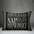 thumbnail image 3 of Creative Products Porch Rules on Black 14x20 Indoor / Outdoor Pillow, 3 of 3