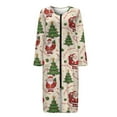 thumbnail image 3 of Yuyamidu Santa Claus Womens Robes Xmas Tree Zipper Front Long Robe Christmas Long Sleeve Bathrobe Lightweight Sleepwear Gowns Size S Loose Loungewear Dress, 3 of 7