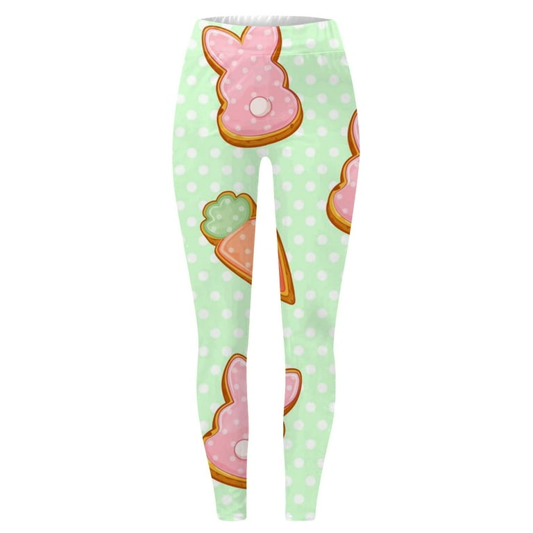 Susanny Womens Easter Leggings Plus Size Egg Plus Size Bunny Rabbit High  Waisted Yoga Pants Easter Day Tummy Control Print Workout Funny Tights  Green