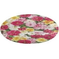 thumbnail image 4 of Floral Colorful Flower Floral Medallion Round Rug - Small Round Area Rug, Soft Non-Slip Machine Washable Bedroom Mat Indoor Accent Entry Carpet for Office Desk Dorm Hallway, 4 of 6