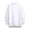 thumbnail image 3 of LUXUR Mens Fake Two Pieces Pullover Leisure Work Tops White 4XL, 3 of 3