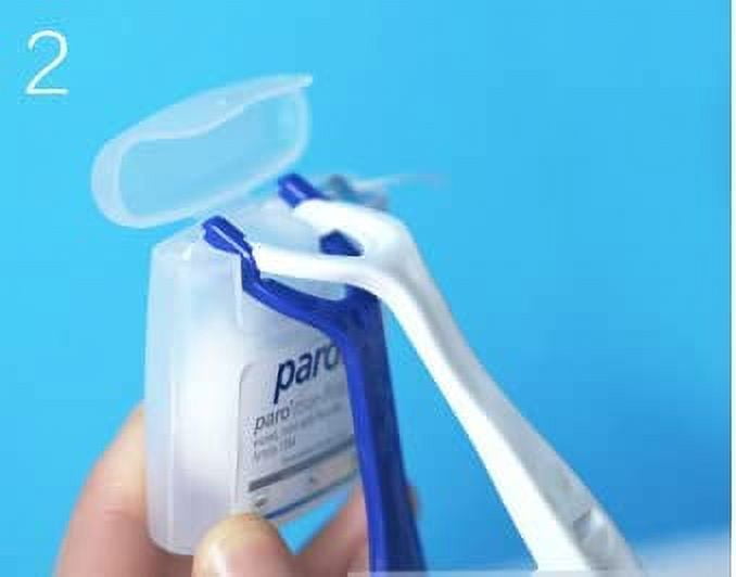 Paro Floss Holder and Paro Riser Floss Mint Waxed Fluoridated Floss 50M