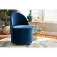 thumbnail image 5 of Baxton Studio Bethel Glam and Luxe Navy Blue Velvet Fabric Upholstered Rolling Accent Chair, 5 of 5