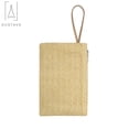 thumbnail image 5 of Gustave Women Fashion Handmade Straw Clutch Bag Zipper Wristlet Purse Beach Handbag Bohemian Straw Knitted Bag, Khaki, 5 of 8