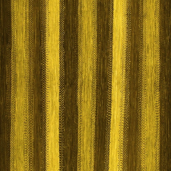 Ahgly Company Indoor Square Oriental Yellow Modern Area Rugs, 5' Square