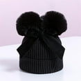 thumbnail image 6 of NAISIBABY Toddler Beanie Hat with Pom, Thicken Warm Knitted Cotton Stretch Soft Boys Girls Winter Ski Cap Black 6-36Months, 6 of 6
