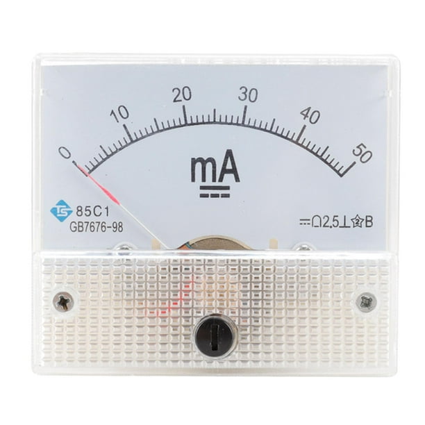 Medidor de corriente analógico de CC MA 85C1 con puntero, amperímetro de panel de alta precisión 0-50MA