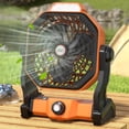 thumbnail image 1 of Ventilador Portatil Recargable con Luz LED, Abanico Portatil Inalámbrico de 10400 mAh, Ventilador Recargable USB para Viajes, Hogar, Abanico Recargable Práctico, Ventilador de Escritorio Naranja, 1 of 5
