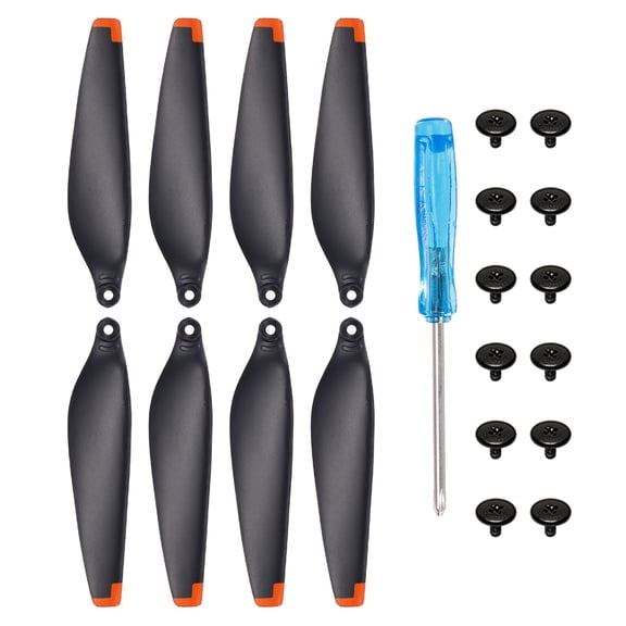 MINI 3 PRO RC Propellers Blades Props Black Orange with Screwdriver/Screw, for MINI 3 PRO Drone, Pack of 8
