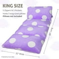 thumbnail image 3 of Butterfly Craze Floor Pillow Bed Lounger Cover, Cozy & Stylish Seating Solution for Kids & Adults, Recliner Floor Cushion for Ultimate Comfort, Holds 5 Pillows, Cover Only, Purple Polka Dot, King, 3 of 9