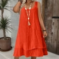 thumbnail image 2 of Ltctricy Robe d'Été pour Femme Grande Taille Sans Manches à Encolure Dégagée Plissée à Étages Robe Midi Décontractée Robe Débardeur, 2 of 6