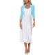 thumbnail image 2 of INSPIRAR CHIC Blusas Semitransparentes para Mujeres Elegantes con Mangas 3/4 Cárdigan Bolero Shrug Azul Claro 2XL, 2 of 6