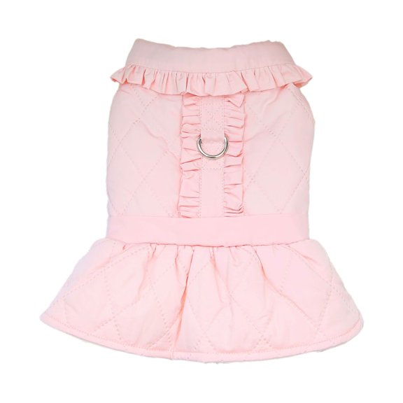 Mightlink Dog Clothes with Tow Ring Doll Collar Soft Comfortable Small Medium Pet Winter Cold Weather Padded Jacket Daily Wear