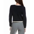 thumbnail image 2 of Bruno Magli womens  Tipped Merino Wool Cropped Jacket, l, Navy, 2 of 3