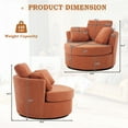 thumbnail image 2 of Muumblus Chenille Swivel Accent Barrel Chair Set of 2, Oversized Comfy Armchair with Pillows, Modern Leisure Sofa Chair for Living Room Bedroom, Orange Red, 2 of 7