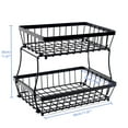 thumbnail image 2 of Freaswind 2 Tier Black Countertop Fruit Basket Bowl for Kitchen Metal Wire Storage Rack Fruits Stand Holder Organizer for Bread Snack Veggies, 2 of 9