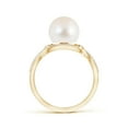 thumbnail image 2 of ANGARA Freshwater Cultured Pearl and Diamond Infinity Ring in 14K Yellow Gold for Women | June Birthstone, Birthday, Anniversary, Jewelry Gift for Women | Pearl Ring, 2 of 9