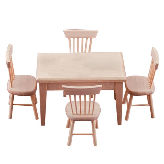 Dining Table   4 Chairs Doll Set /12 Dining Room