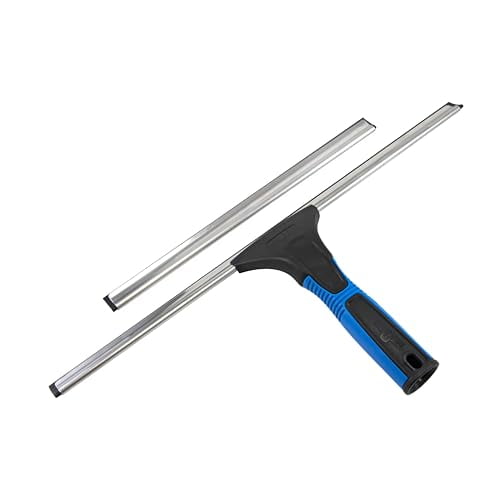 Unger Professional Connect and Clean 18” EZ Change Window and Glass Cleaning Squeegee, Large and Small Windows, Rubber Blade Tool for Streak-Free Results, Includes 12” Channel