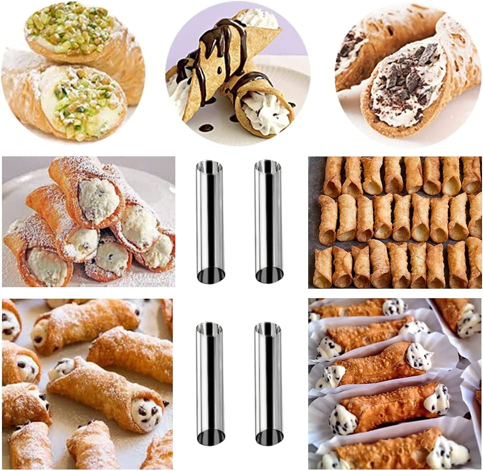 Cream Roll Croissant Non-stick Stainless Steel 16pcs Cone Shaped and 12pcs Tubular Shaped Baking Molds for Danish Pastry Lady Lock Form Cannoli Forms Tubes Kits Chusen 35pcs Cream Horn Mold 