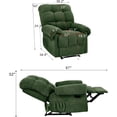 thumbnail image 6 of Overstuffed Recliner Chair for Adults, Home Theater Lounge Seating Armchair, Manual Reclining Reading Chair for Small Space Living Room Bedroom, Army Green, 6 of 9