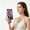 Purple Purple, variant on Fmbmuo Thin Mini USB Rechargeable Card Fan with Phone Stand LCD Display 6 modes Strong Wind Portable Desk Fan for Office Travel