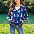 thumbnail image 2 of KPOPLK Girls Windbreaker Jackets 3 6 9 12 18 Months 2T 3T 4T Fall Lightweight Water Resistant Coat Outwear with Zip Up Hooded Clothes for Kids Blue,Size 9-10 Years, 2 of 5