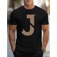 thumbnail image 1 of Simplified letters J pattern, Men's short sleeved round neck T-shirt, casual street style summer T-shirt, Casual Sporty Tee, Summer Gifts, 1 of 7