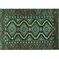 thumbnail image 1 of Ahgly Company Indoor Rectangle Persian Turquoise Blue Traditional Area Rugs, 4' x 6', 1 of 4