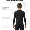 thumbnail image 3 of Exxact Sports Kids BJJ Rash Guard Long Sleeve, Ranked No Gi Jiu Jitsu Compression Shirt for Boys & Girls for MMA, Wrestling - (Black, YM), 3 of 7