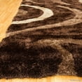 thumbnail image 3 of Allstar Brown Shaggy Area Rug with 3D Brown Circle Design. Contemporary Formal Hand Tufted (5' x 7'), 3 of 4