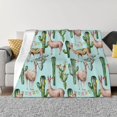 thumbnail image 3 of Throw Blanket for Couch, Alpaca llama cactus flag green Super Soft Fuzzy Comfy Warm Throw Blanket, Cuteness Lightweight Cozy Plush Flannel Blanket & Throws for Sofa and Bed All Season, 3 of 5