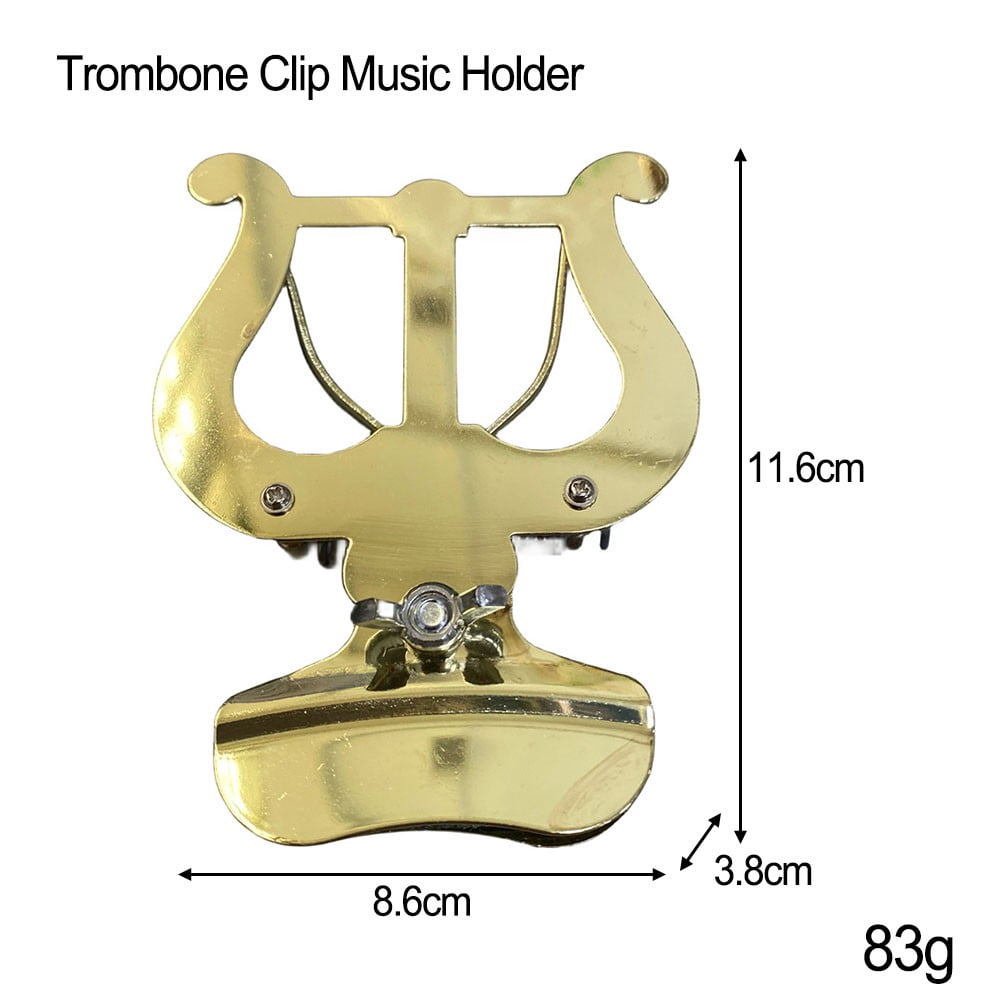 Professional Trombone Clip Music Holder March Music Holder Stand Gold Parts