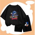 thumbnail image 3 of Conjunto de camiseta de pareja de Sonic para niños, traje de verano 2024, ropa para niñas de 2 a 12 años, ropa para niños, madre e hijos, 3 of 5