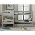 thumbnail image 2 of Hommoo Twin L-Shaped Bunk Bed with Trundle, Loft Bed for Kids, Gray, 2 of 7