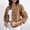 04-Brown, variant on Women's Stand Collar Denim Jacket, Long Sleeve Double Breasted Cropped Jean Coat, Casual Military Style Denim Outerwear for Daily Street Wear 01-Army Green S