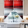 thumbnail image 4 of Red Black Strip Swag Curtain Valance for Windows, Gradient Geometric Window Treatments Short Swag Topper for Kitchen Windows Bathroom Bedroom, 36"x63", 4 of 8