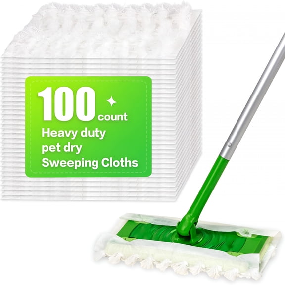 ACDANC Heavy Duty Dry Sweeping Cloths,Microfiber Duster Mop Pads Refills for Cleaning Hardwood Floor Dust And Pet Hair,Disposable(100)