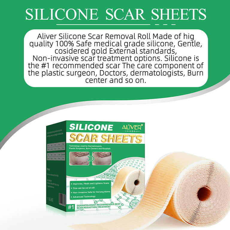 ALIVER Silicone Scar Sheets, Silicone Scar Tape-1.6”x120”, Scar Remova –  Aliver Beauty