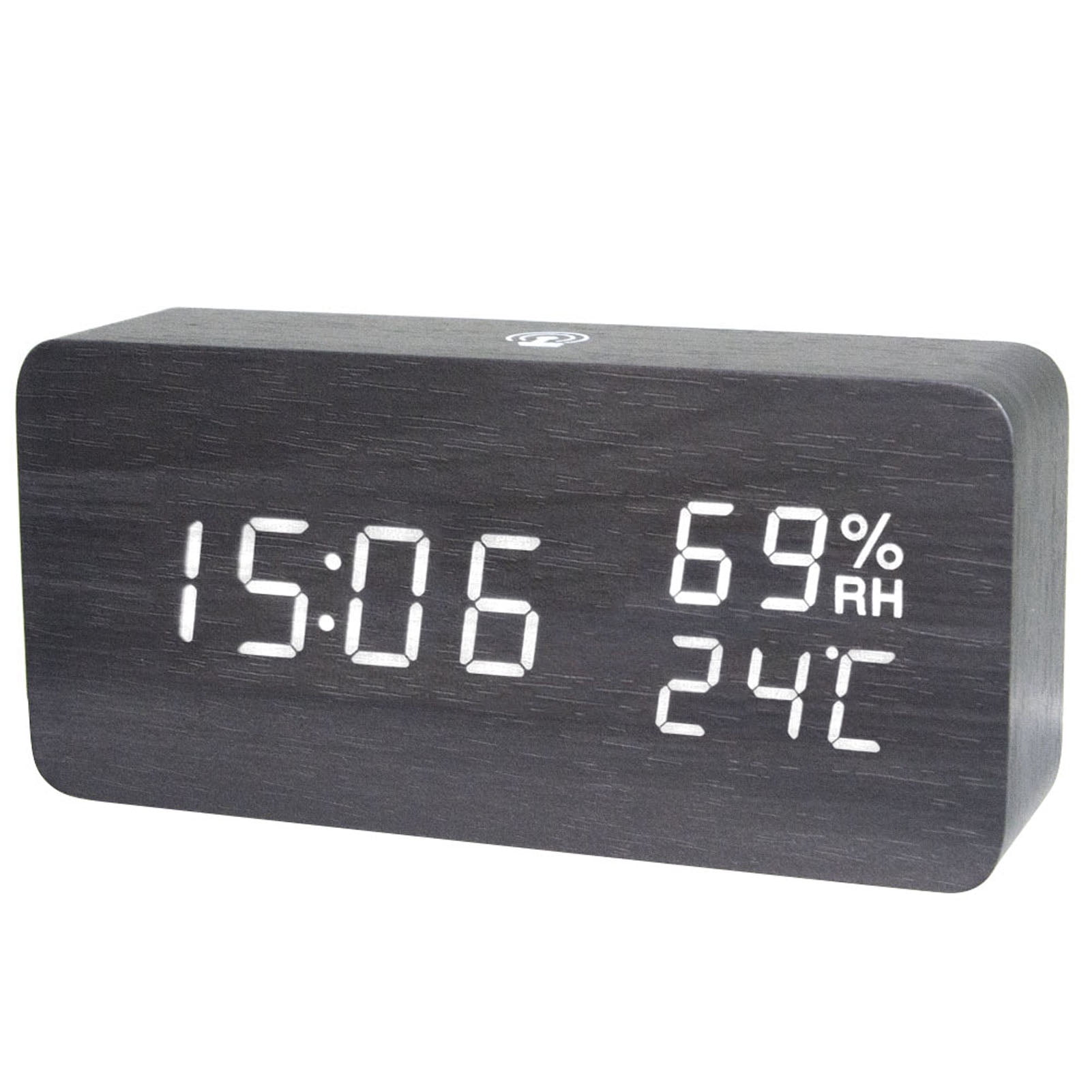 LED Digital Wooden Alarm Clock APP Control Time/ Temperature/ Humidity