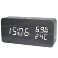 thumbnail image 1 of LED Digital Wooden Alarm Clock App Control Time/Temperature/Humidity/Date Display Electronic Desktop Clock 4-Level Brightness Sound Control USB Rechargeable or Battery Powered, 1 of 8