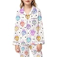 thumbnail image 5 of REDARER Kids Cartoon Skull Halloween 2 Piece Pajama Set Long Sleeve Button Down Sleep Outfit for Trick or Treat Holiday Nightwear,9-10 Years, 5 of 5