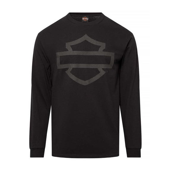 Harley-Davidson Men's Open Bar & Shield Long Sleeve Crew Shirt, Black (5XL), Harley Davidson