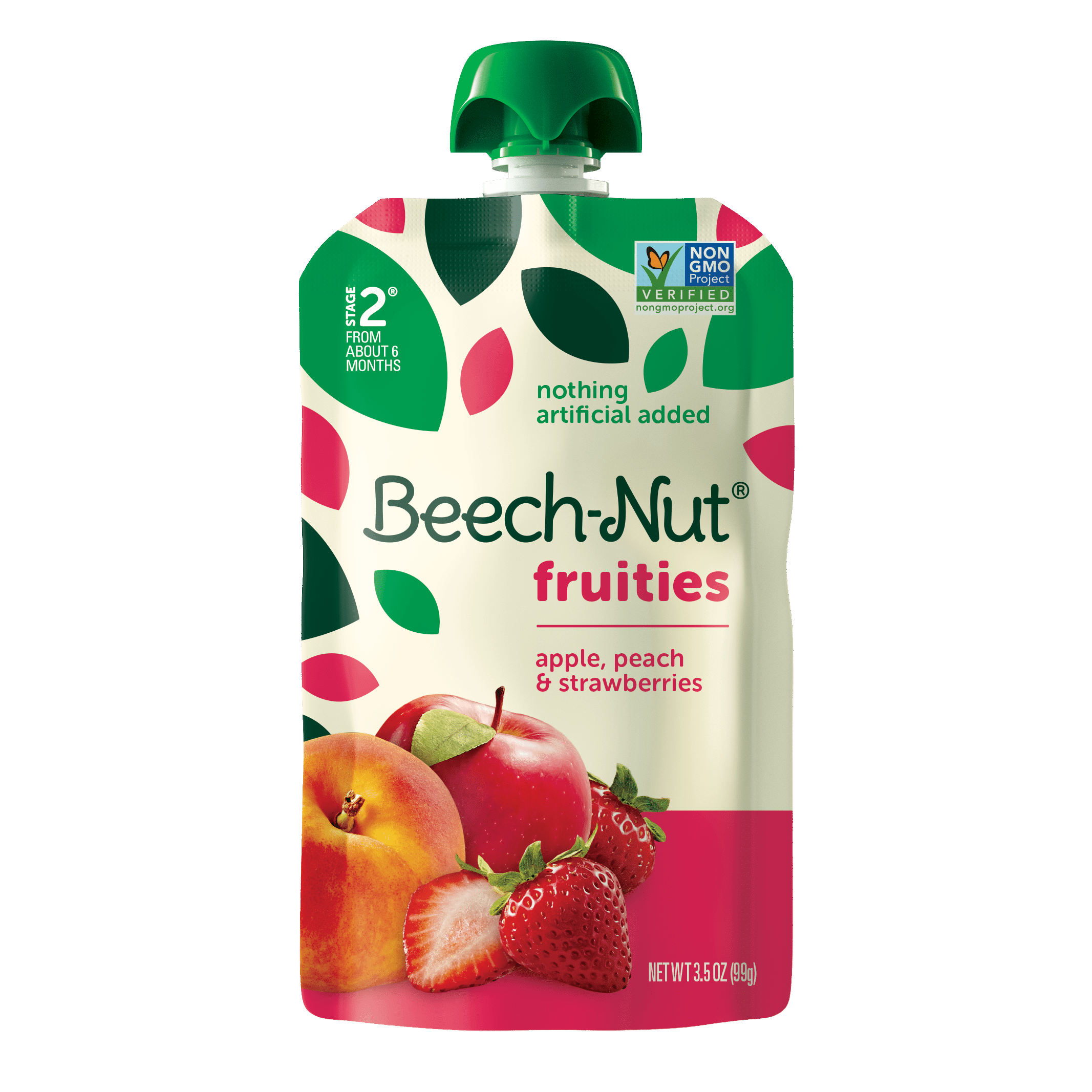 Beech-Nut Fruities Stage 2, Apple Peach & Strawberries Baby Food, 3.5 oz Pouch