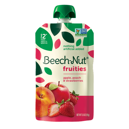 Beech-Nut Fruities Stage 2, Apple Peach &amp; Strawberries Baby Food, 3.5 oz Pouch